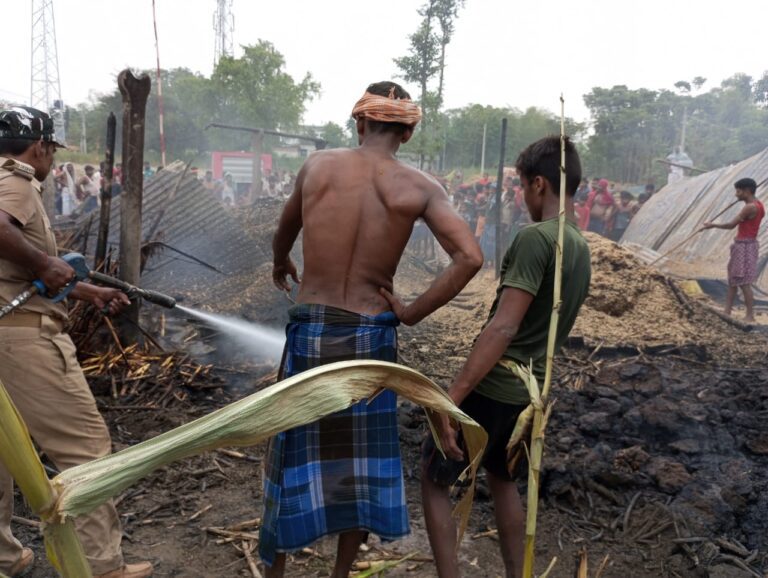 चूल्हे की चिंगारी से आधा दर्जन से अधिक घर जल कर राख